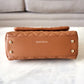 CHANEL 21P Caramel Brown Caviar Small Coco Handle 24 cm Light Gold Hardware