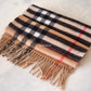 BURBERRY Reversible Wide Check Cashmere Archive Beige Glitter Gold Scarf