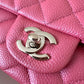 CHANEL 18S Pearly Pink Caviar Rectangular Mini Flap Bag Light Gold Hardware