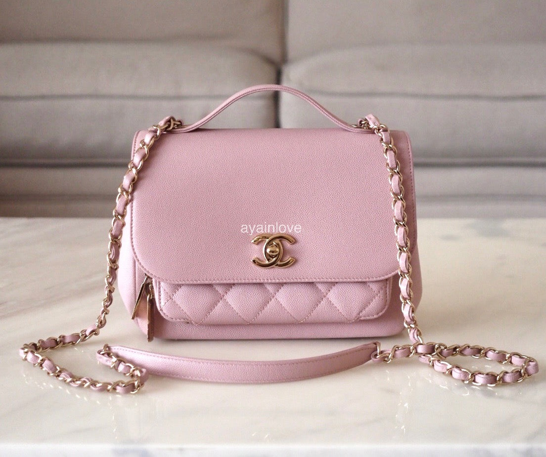 CHANEL Light Pink Caviar Small Business Affinity Light Gold Hardware