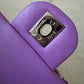 CHANEL 20C Purple Lambskin Quilted Rectangular Mini Flap Bag Silver Hardware