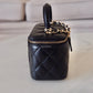 CHANEL Black Lamb Skin Top Handle Vanity Light Gold Hardware