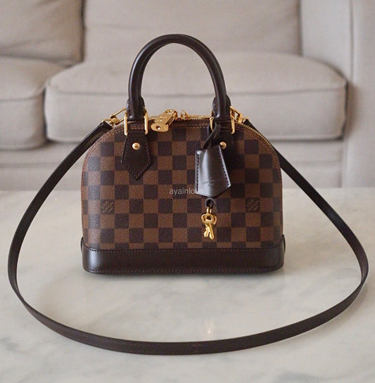 LOUIS VUITTON LV Alma BB Damier Ebene Bag Gold Hardware