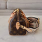 LOUIS VUITTON LV Monogram Speedy 20 Bandouliere Bag Black Strap