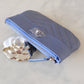 CHANEL 19P Iridescent Blue Chevron Mademoiselle Mini O Case Silver Hardware