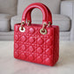 DIOR Small Lady Dior Red Cannage 2019 Light Gold Hardware