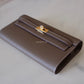 HERMES Kelly To Go 18 KTG Clutch Epsom Etoupe Gold Hardware