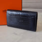 HERMES Constance Blue Indigo Bicolor Verso Shiny Alligator Long Wallet To Go Rose Gold Hardware