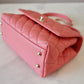 CHANEL 22A Pink Caviar Small 24cm Coco Handle Bag Light Gold Hardware