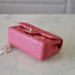 CHANEL 18S Pearly Pink Caviar Rectangular Mini Flap Bag Light Gold Hardware