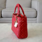 DIOR Small Lady Dior Red Cannage 2019 Light Gold Hardware