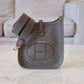 HERMES Mini Evelyne TPM 16 Amazone Gris Etain Clemence Gold Hardware Y Stamp