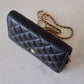 CHANEL Black Caviar Microchipped Classic Wallet On Chain Gold Hardware