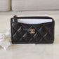 CHANEL Black Caviar New Style XL Zippy Card Holder Wallet Gold Hardware