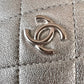 CHANEL Metallic Silver Walk Of Fame Star Clip On Zip Coin Purse Silver Hardware