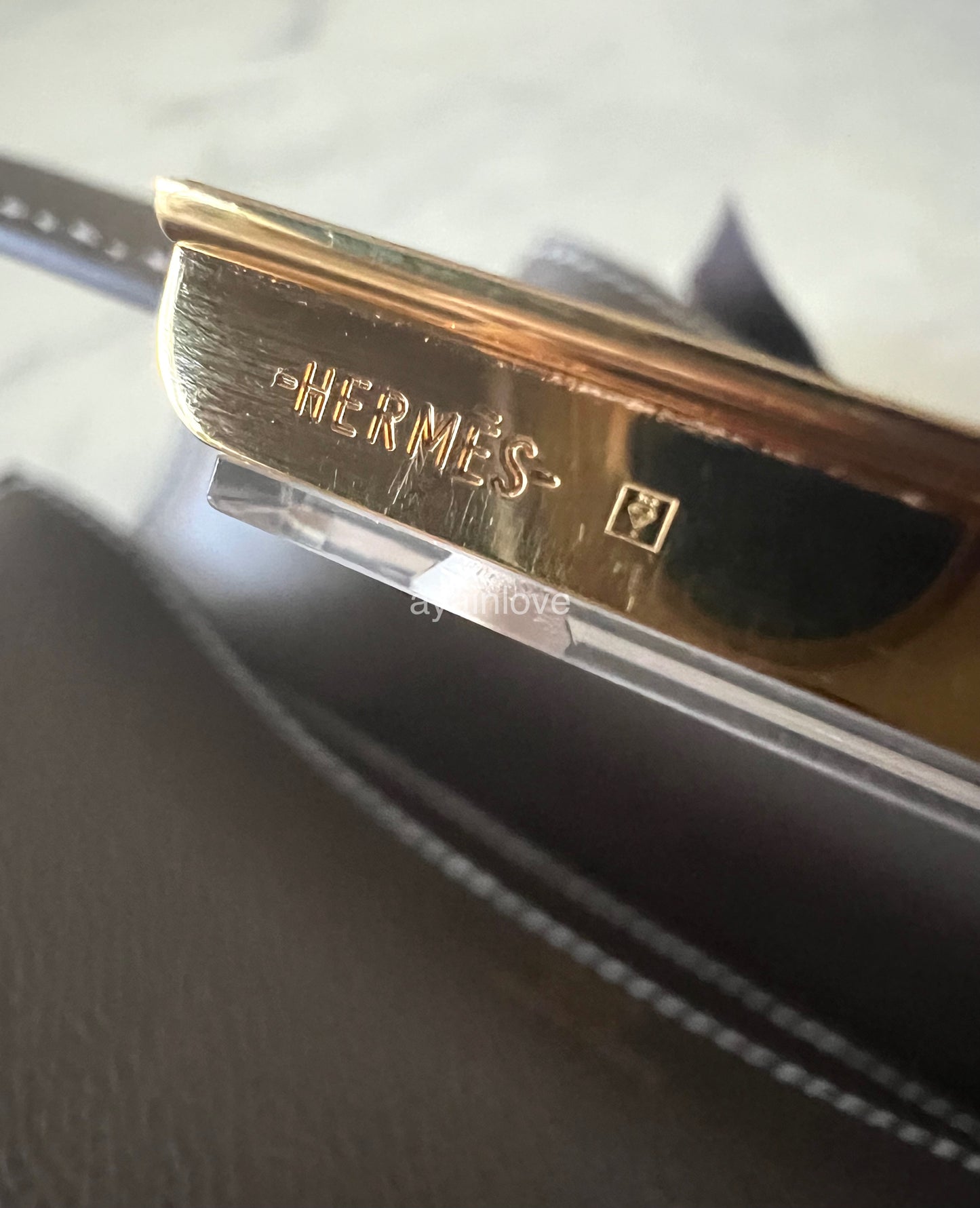 HERMES Constance Mini 18 Etoupe Epsom Gold Hardware B Stamp