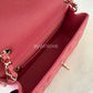 CHANEL 18S Pearly Pink Caviar Rectangular Mini Flap Bag Light Gold Hardware