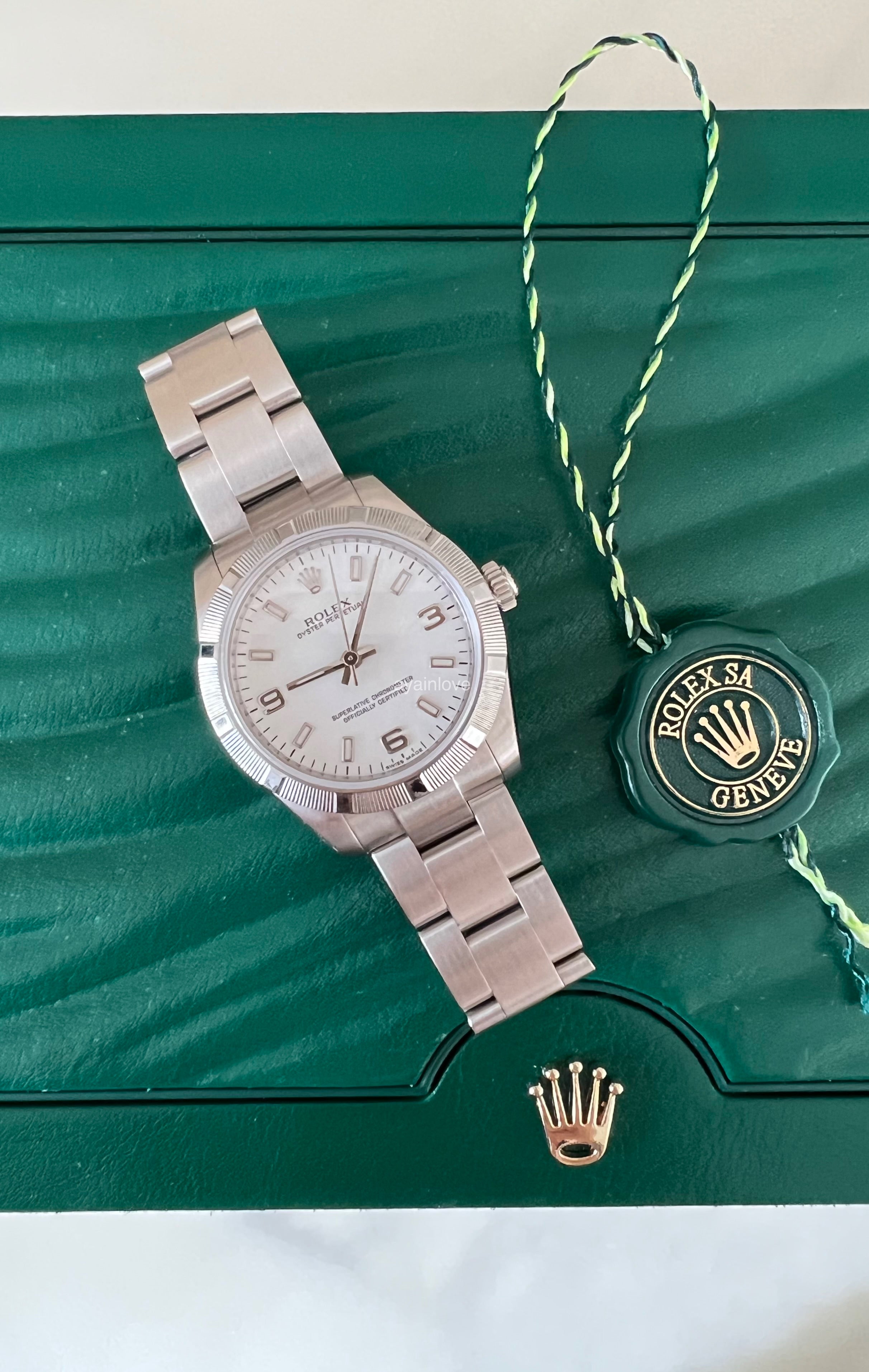 ROLEX Oyster Perpetual 31 White 369 Dial Oystersteel 177210 AYAINLOVE CURATED LUXURIES