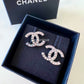 CHANEL 17K Rainbow Crystal CC Stud Medium Earrings Shiny Ruthenium Hardware