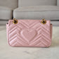 Gucci GG Marmont Mini Matelassé Pink Leather Shoulder Bag