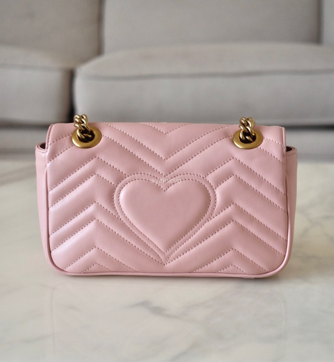 Gucci GG Marmont Mini Matelassé Pink Leather Shoulder Bag