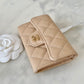 CHANEL Classic Beige Clair Caviar Small Snap Card Holder Gold Hardware