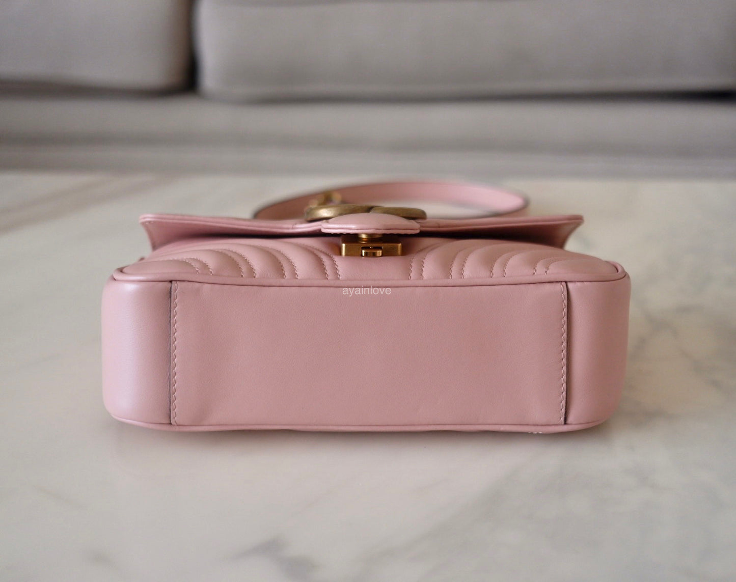 Gucci GG Marmont Mini Matelassé Pink Leather Shoulder Bag