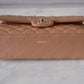 CHANEL 18S Pearly Dark Beige Caviar Medium/Large Classic Flap Light Gold Hardware