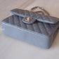 CHANEL 20C Grey Caviar Small Classic Flap Light Gold Hardware