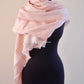 LOUIS VUITTON LV Monogram Rose Light Pink M72046 Silk Wool Large Shawl Scarf Stole