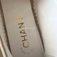 CHANEL 19C Star Pink White Canvas Espadrilles Shoes Size 37 EU