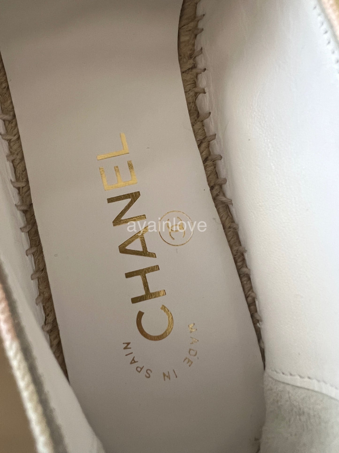 CHANEL 19C Star Pink White Canvas Espadrilles Shoes Size 37 EU