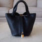 HERMES Picotin Lock 18 Noir Black Taurillion Clemence Gold Hardware (Z Stamp)