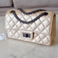 CHANEL 19K Iridescent Light Beige Sheepskin 2.55 Reissue 224 Mini Flap Bag Ruthenium Hardware