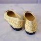 CHANEL CC Yellow Gold Tweed Ballet Shoes Size 38 EU