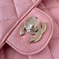 CHANEL 19S Iridescent Pink Caviar Small Classic Flap Light Gold Hardware