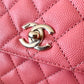 CHANEL 22A Pink Caviar Small 24cm Coco Handle Bag Light Gold Hardware