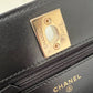 CHANEL Black Trendy Lamb Skin Wallet on Chain WoC Light Gold Hardware