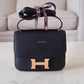 HERMES Constance Mini 18 Noir Black Epsom Rose Gold Hardware W Stamp