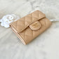 CHANEL Classic Beige Clair Caviar Small Snap Card Holder Gold Hardware