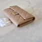 CHANEL Beige Caviar Medium Trifold Wallet Light Gold Hardware