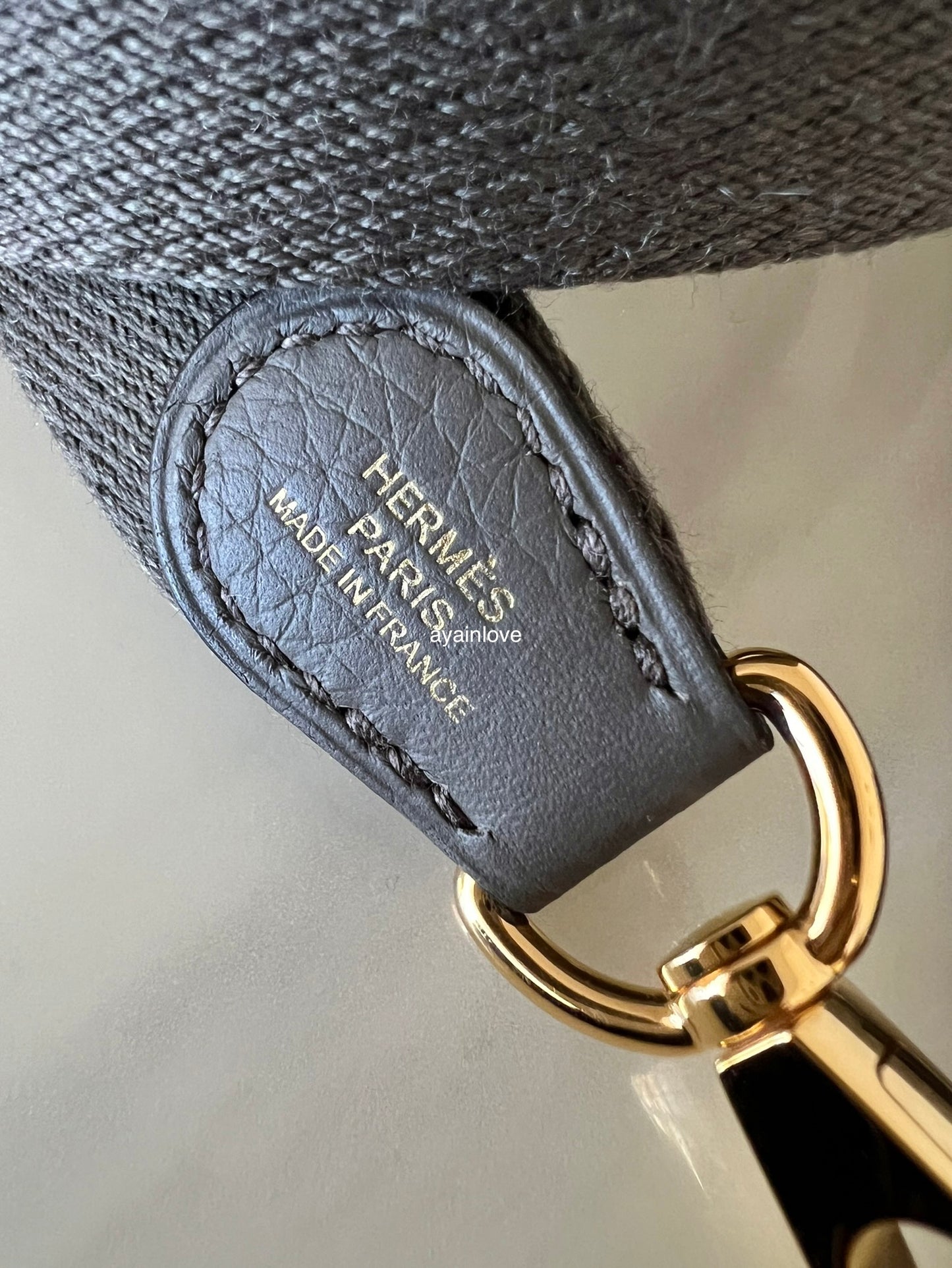 HERMES Mini Evelyne TPM 16 Amazone Gris Etain Clemence Gold Hardware Y Stamp