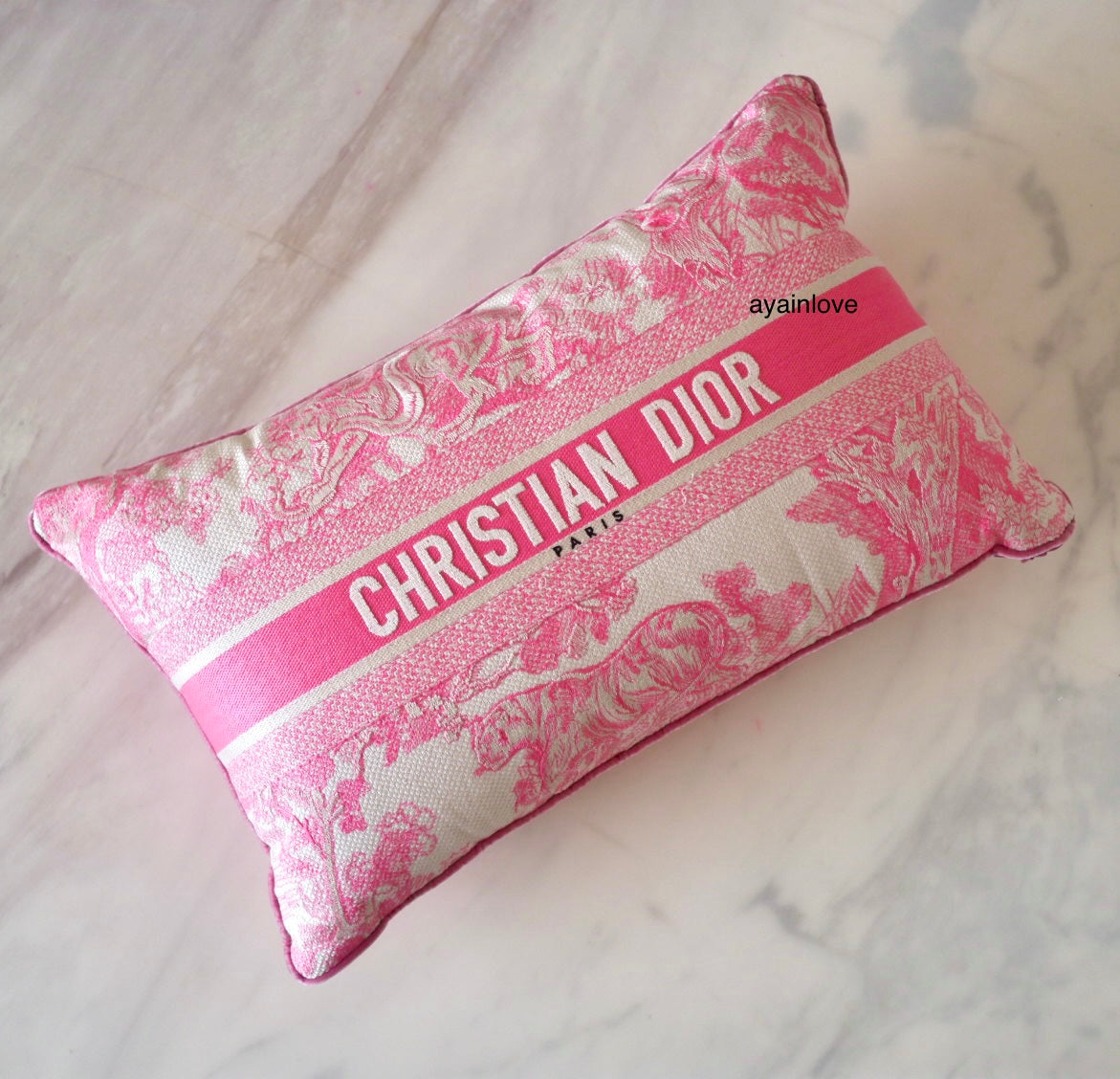 DIOR Pink Toile de Jouy Rectangular Pillow