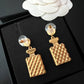 CHANEL 20A Perfume Bottle Pearl CC Drop Earrings Gold Hardware