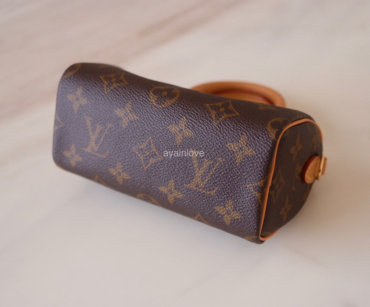 LOUIS VUITTON LV Nano Speedy *New Version* Monogram Canvas Bag Detachable Strap