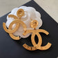 CHANEL 20A CC Paris Button Large Drop Earrings Gold Hardware