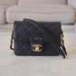 CHANEL 22C Black Caviar Like a Wallet Mini Flap Bag Gold Hardware