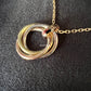 CARTIER Trinity Diamonds 18KT Rose Gold Yellow Gold White Gold Pendant and Rose Gold Necklace