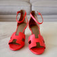 HERMES Legend Oran Orange Solaire Veau Leather Sandals Sz 37.5