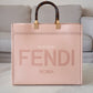 FENDI Sunshine Medium Light Pink Shopper Bag Gold Hardware